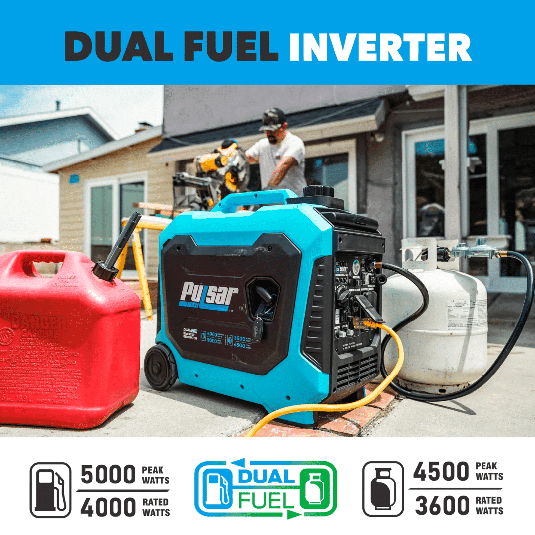 Generador Electrico A Gasolina Americano Pulsar 5000 Watt (5.0kw) Dual Fuel (gasolina Y Propano) (inverter) (silencioso 65db) (con Control Remoto) Y Sensor Co Sentry – Pg5000bisrco - Imagen 7