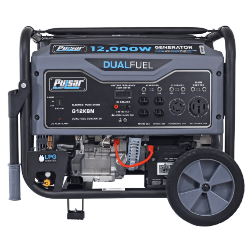 Generador Electrico A Gasolina Americano Pulsar 12,000w (12kw) Dual Fuel (gasolina Y Propano) (epa Certification) (electric Start) (voltage Output (v) 12-120-240) (amperage Output (a) 20-30-50) (10w30) (457 Cc Engine) – G12kbn – 814726024598
